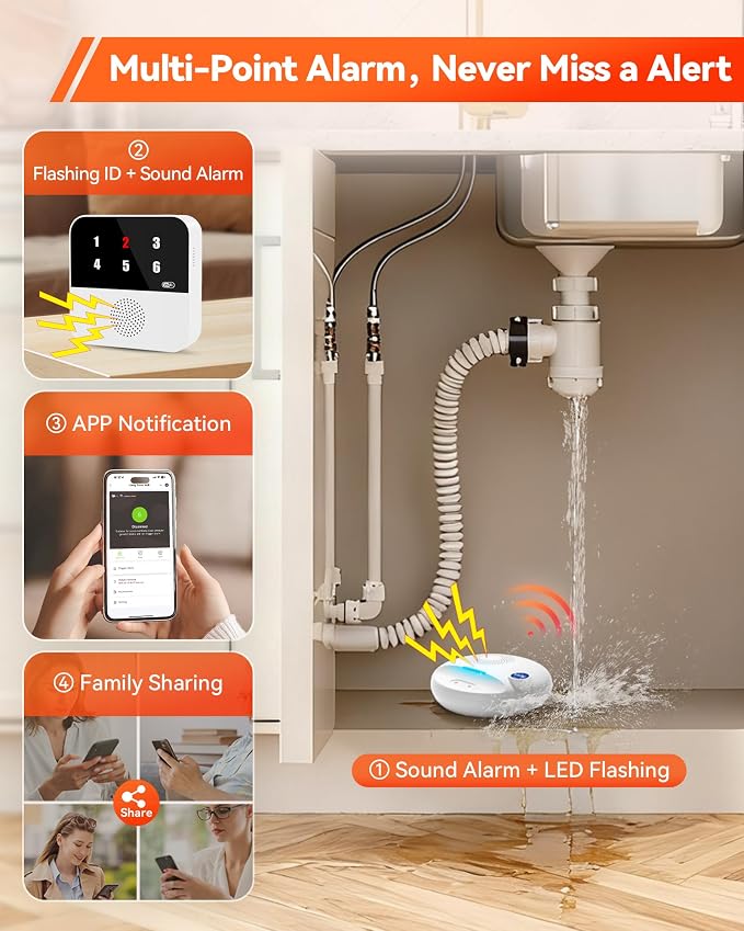 PILSAMAS WIFI Water Leak Detector 4-Pack + Samrt Hub - Image 6