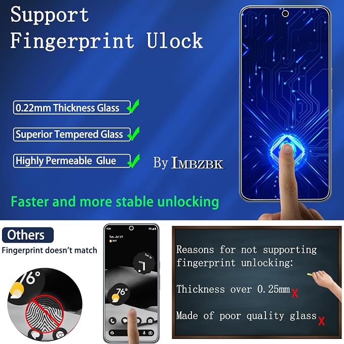 IMBZBK 3 Pack Screen Protector for Google Pixel 8 Pro Tempered Glass - Image 5