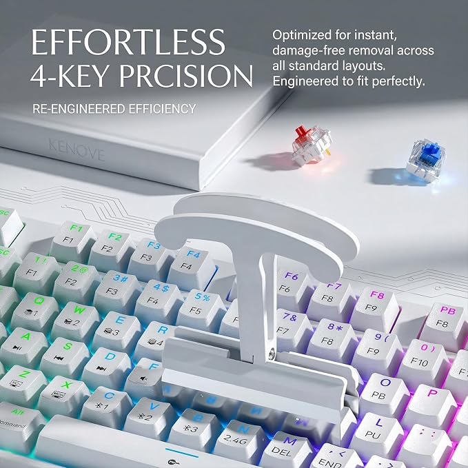 4-Key Keycap Puller & Remover Tool, 4X Faster Keycap Removal - Image 3