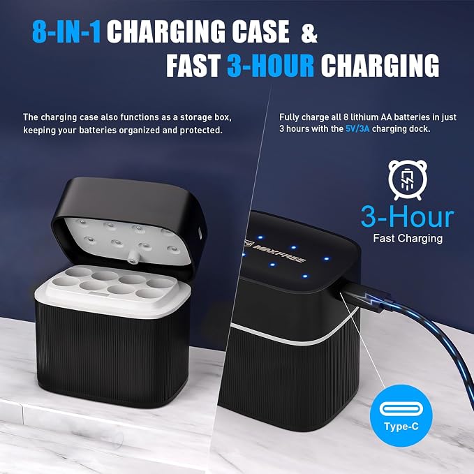 Maxfree Dual-Purpose Charger for Rechargeable Lithium & NiMH AA Batteries - Image 3
