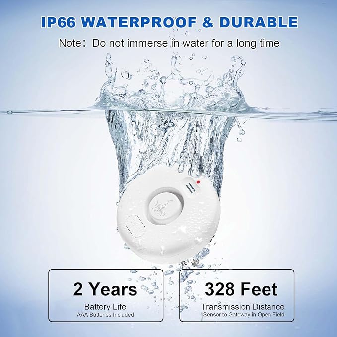 Water Leak Detectors for Home, 120dB Adjustable Water Leak Alarm for WiFi - Image 3