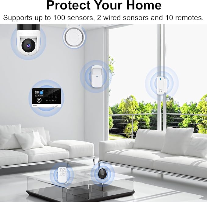 Home Alarm System with Camera, 23 Pieces Wireless WiFi/GSM SMS Home Security - Image 8