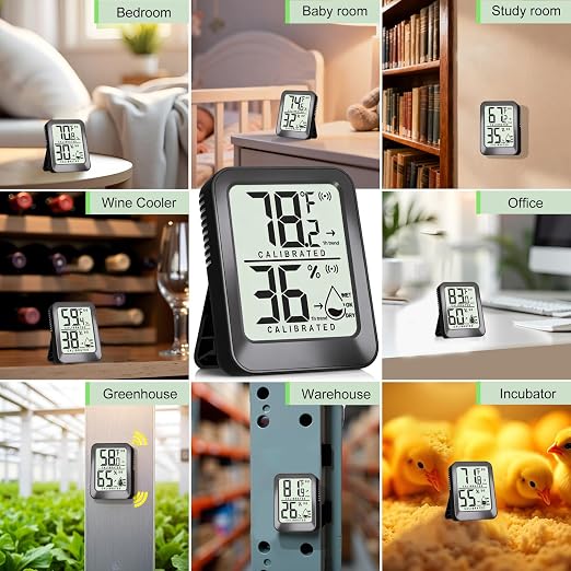 Antonki 4 Pack Mini Room Thermometer Hygrometer Indoor Temperaure and Humidity - Image 5