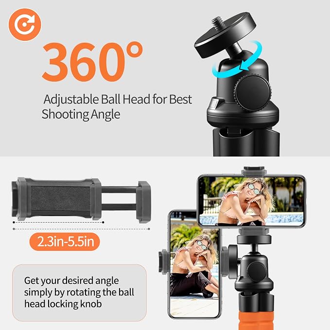 Aureday Phone Tripod, Flexible Tripod - Image 5