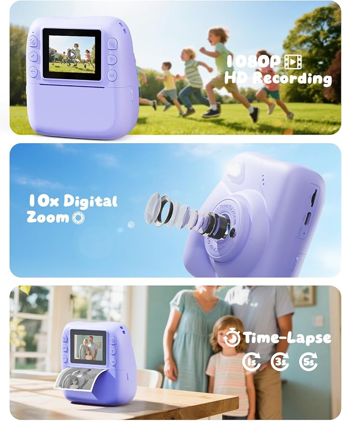 Kids Camera Instant Print, 1080P HD Kids Instant Camera - Image 5