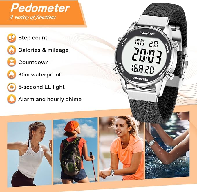 Hearkent Pedometer Watch for Walking Steps and Miles-Men&Women-Step Counter for - Image 3