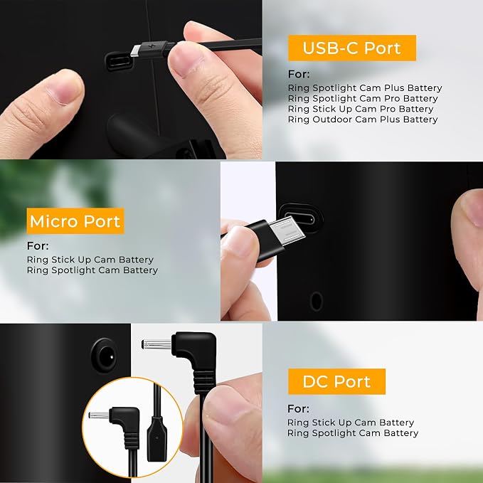 8W Solar Panel for Ring Camera, Spotlight Cam Battery, Includes Barrel Plug to - Image 6