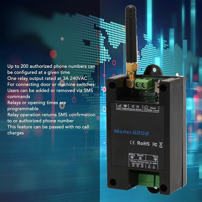 GSM Gate Opener, G202 Door Opener Remote Switch, GSM Remote Control Relay Switch - Image 4