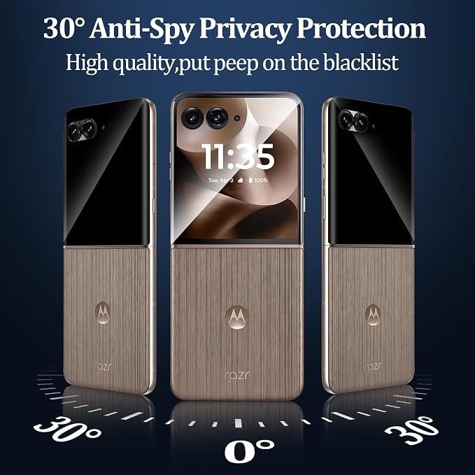 3+3 Pack for Moto Razr Ultra 2026/2025 Front Privacy Screen Protector+Camera - Image 5