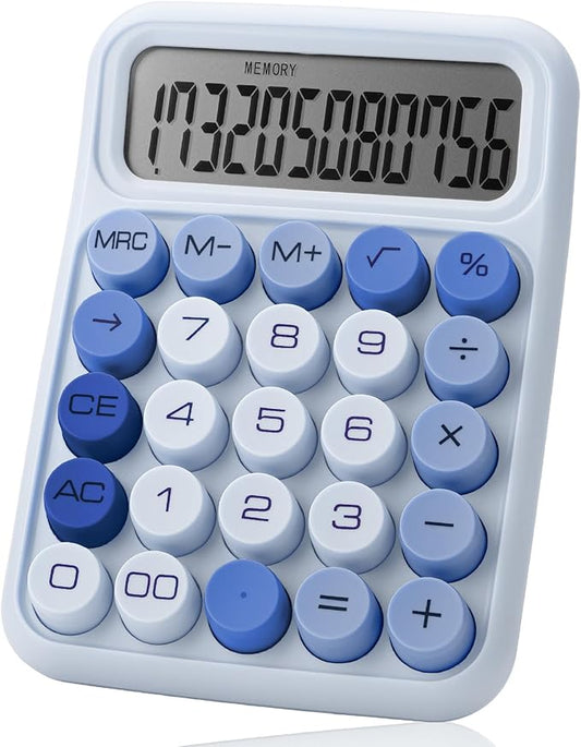 Mr. Pen- Mechanical Switch Calculator, 12 Digit Large LCD Display, Sky Blue by MrPen