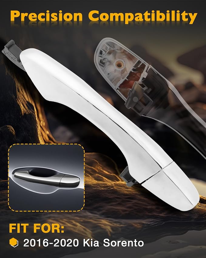 Rear Left Door Handle w/End Cap Cover, Compatible - Image 2