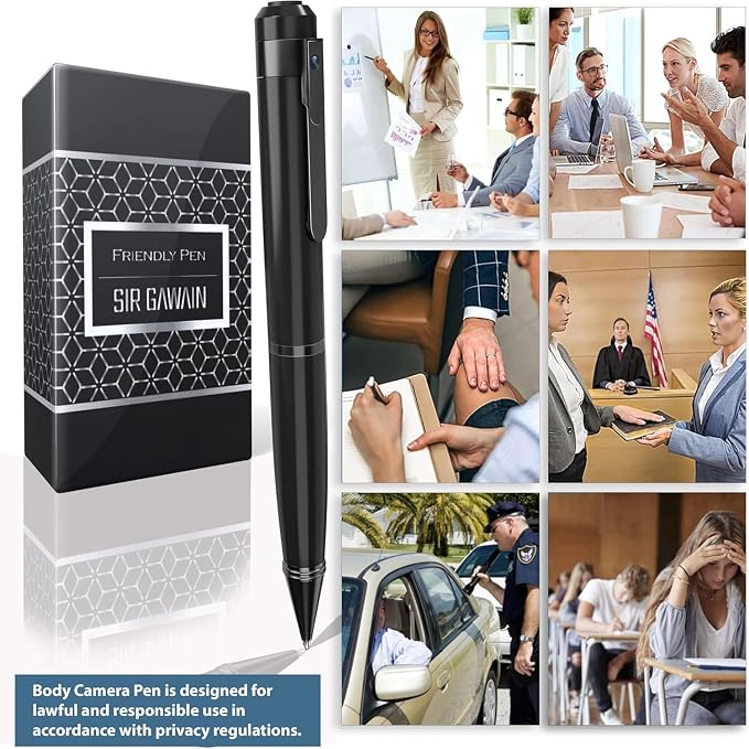 SIRGAWAIN Premium Body Camera Pen — Full HD 1080p Video & Photos, Motion - Image 3