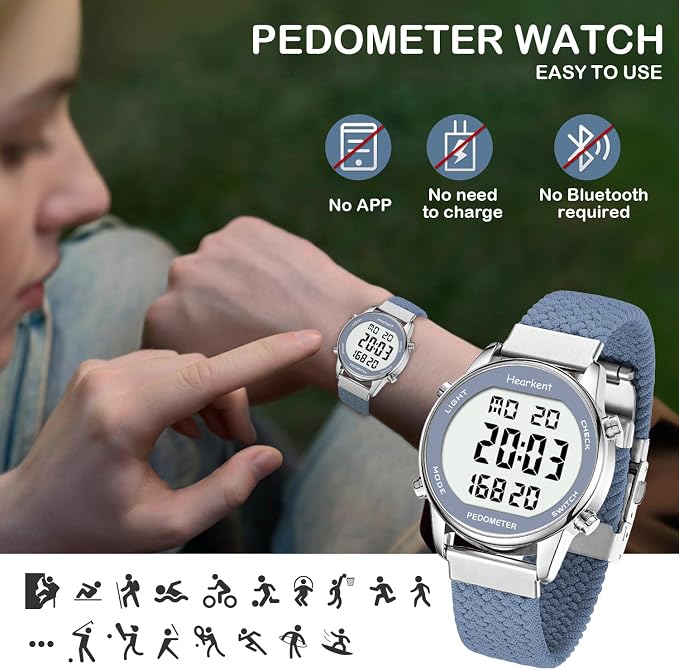 Hearkent Pedometer Watch for Walking Steps and Miles-Men&Women-Step Counter for - Image 5