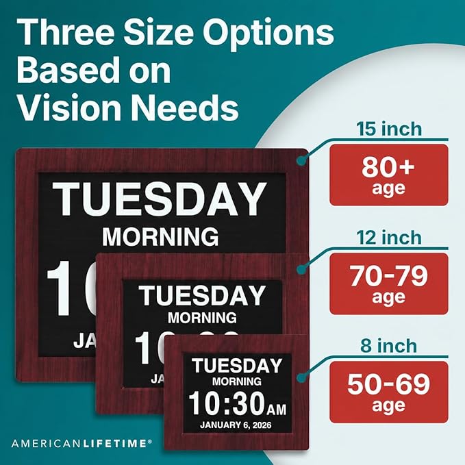 American Lifetime New 2026 Dementia Clock Large Digital Clock - Image 3