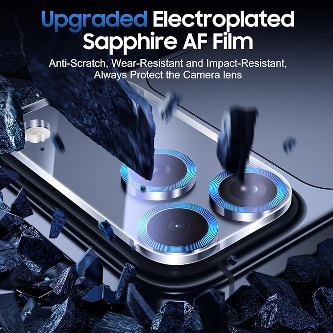 UniqueMe 3 Pack Compatible for iPhone 17 Pro Max Camera Lens Protector - Image 3