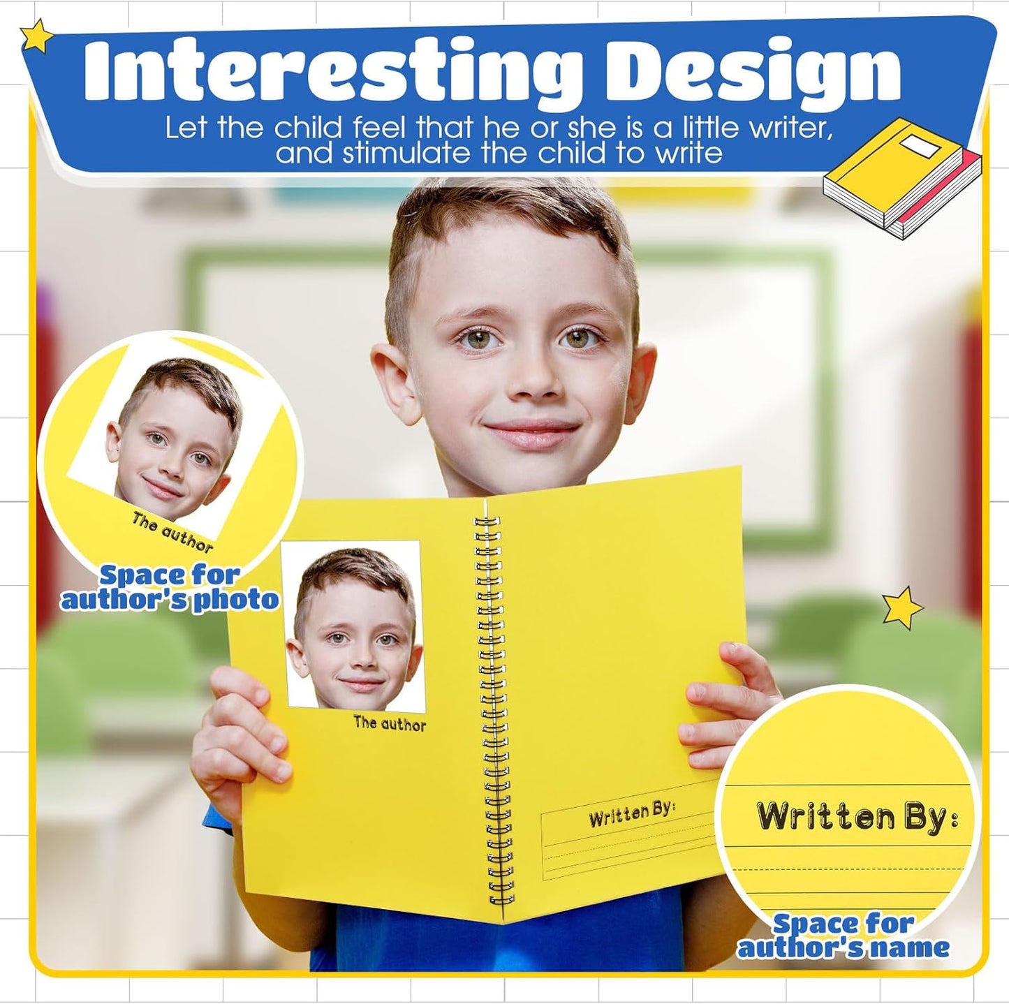 Henoyso 20 Pcs 100/50 Sheets Primary Composition Notebook K-2 Bulk Spiral Primary Journal Drawing Handwriting Practice for Kids Kindergarten 1st 2nd Back to School Supplies (Bright Color,50 Sheets)