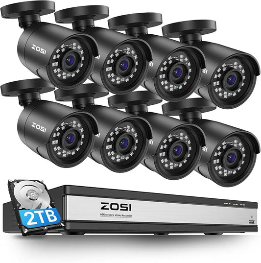 ZOSI H.265+ 1080p 16 Channel Home Security Camera Outdoor Indoor, 16CH CCTV DVR by ZOSI