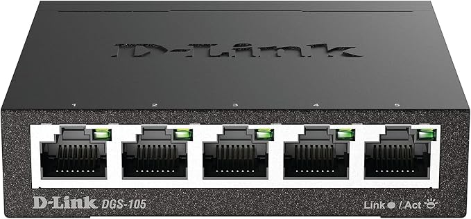 D-Link DGS-105, 5 Port Gigabit Ethernet Switch Unmanaged, Network Splitter by D-Link