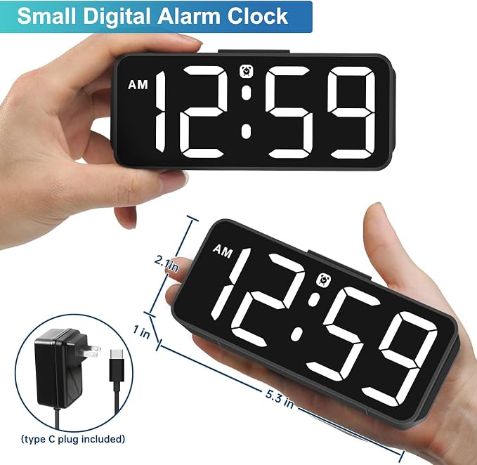 Peakeep Tiny Small Digital Alarm Clock Plug in - Image 2