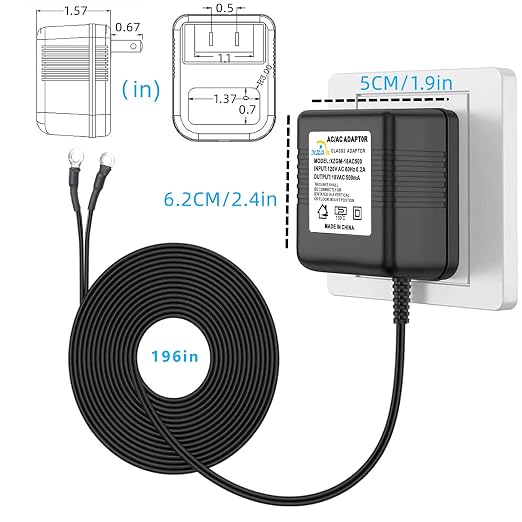 Black Video doorbell Special Power Transformer, 18V500MA doorbell Power Adapter - Image 2