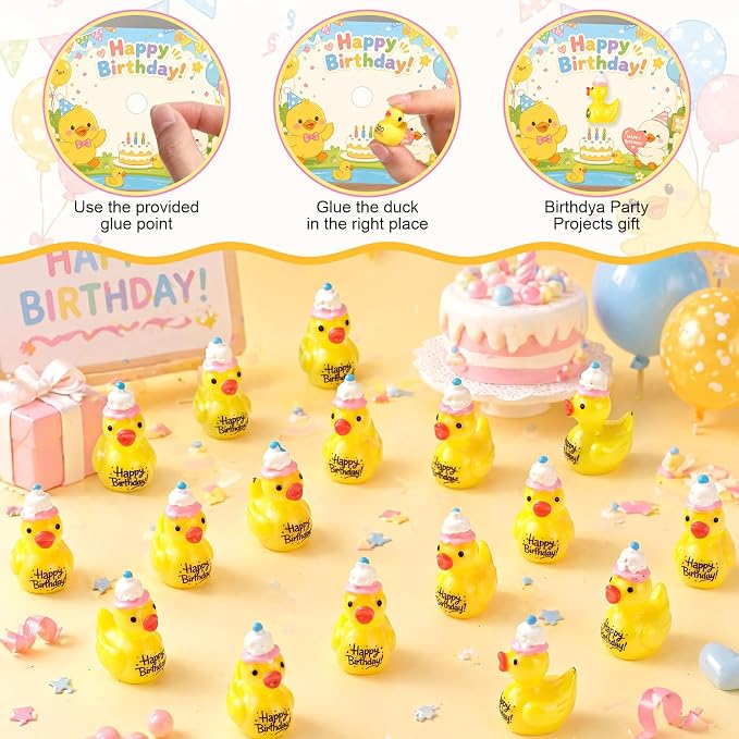 Skylety 25 Piece Happy Birthday Resin Ducks - Image 3