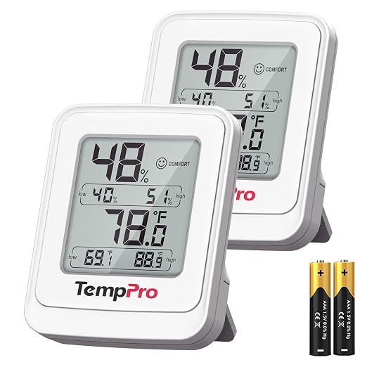 TempPro TP150 Greenhouse Thermometer Hygrometer, IPX5 High-Humidity Resistant by TempPro