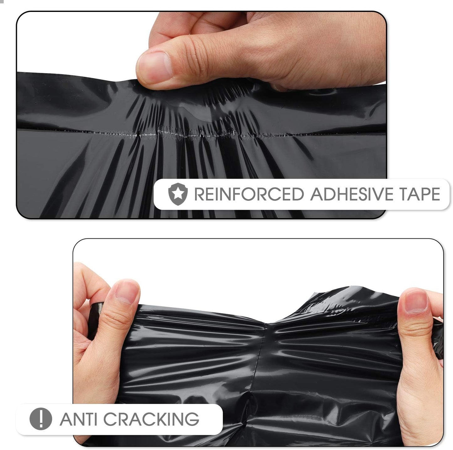 Metronic 1000PC Poly Mailers 14.5x19, Sturdy Shipping Bags for Small Business, Waterproof Mailers Poly Bags, Strong Adhesive Shipping Envelopes for Clothing, Efficient Mailing Envelopes in Black