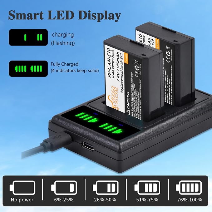 Pickle Power LP-E10 Battery 2-Pack and LED Dual Charger - Image 4