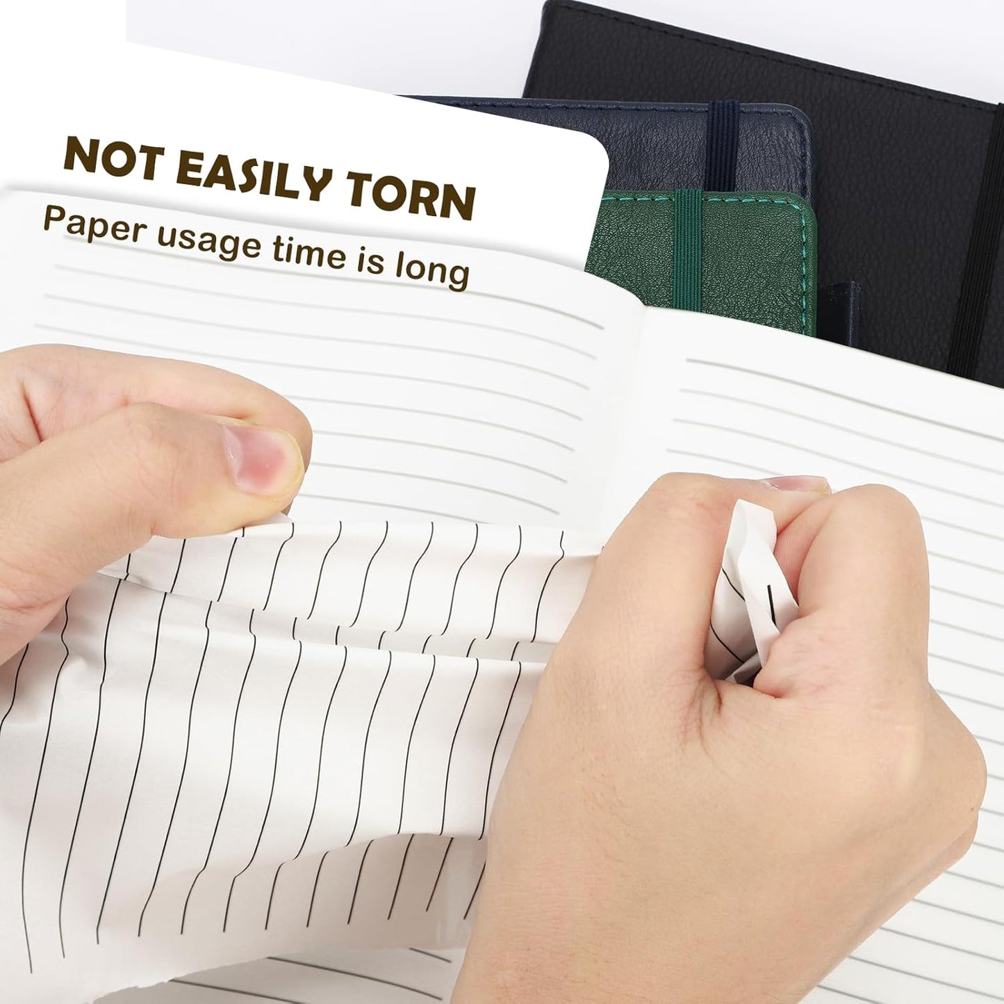 Stone Paper Notebook for Women Men, Waterproof Notebook Hardcover Executive Journal, Ruled Notebooks for Writing, Business, Work ＆ School, 160 Pages Notebook with Gift Box (B5 Green)