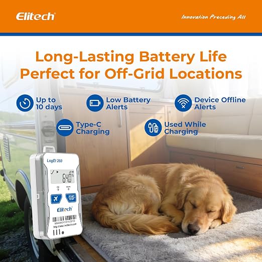 Elitech 4G Cellular RV Pet GPS Temperature Humidity Monitor Remote Data Logger - Image 4