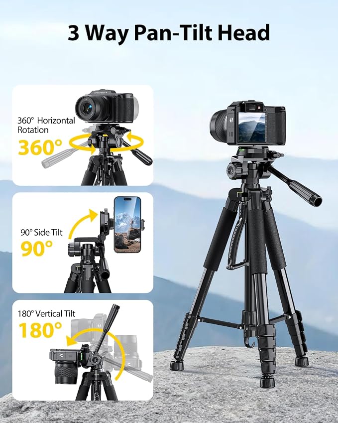 UBeesize 74" Camera Tripod - Image 4