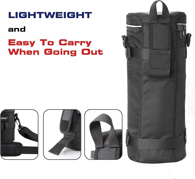 Camera Lens Case Bag for Photographyers, Zipper Waterproof Lens Protective - Image 5