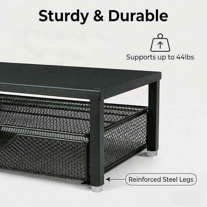 Spacrea Desk Organizer and Accessories, Computer Monitor Stand Riser - Image 4