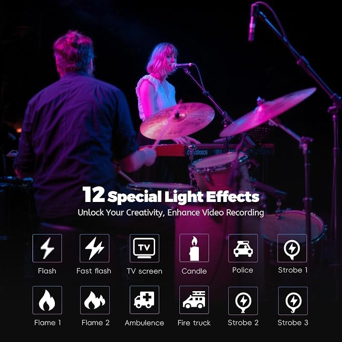 PHOTOOLEX PRO 12W Portable RGB Photography Spotlight, 360 ° Full Color - Image 7