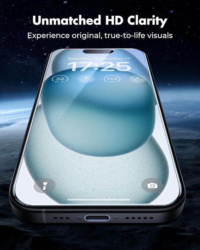 UNBREAKcable iPhone 15 Screen Protector 3-Pack, Upgraded Dual-Tempered Glass + - Image 4
