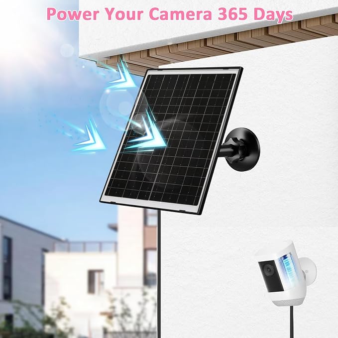FUTUREZEN 10W Solar Panel for Ring Camera, DC 3.5×1.35mm & USB-C Solar Charger - Image 3