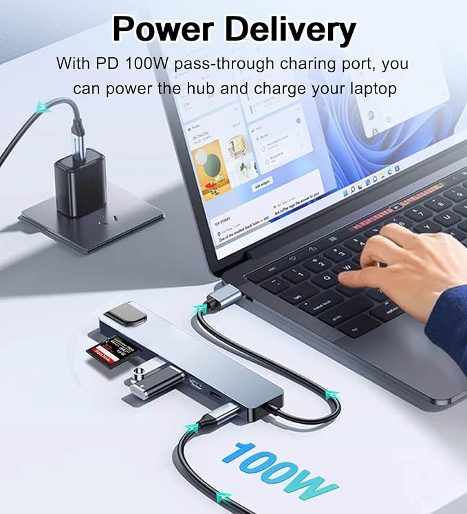 USB C Hub Ethernet HDMI Adapter, 8 in 1 Laptop Docking Station - Image 6