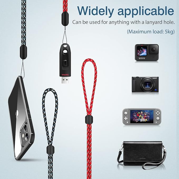 Hukado Hand Wrist Strap Lanyard, 6 Pack 8inch Adjustable Nylon Wristlet Straps - Image 5