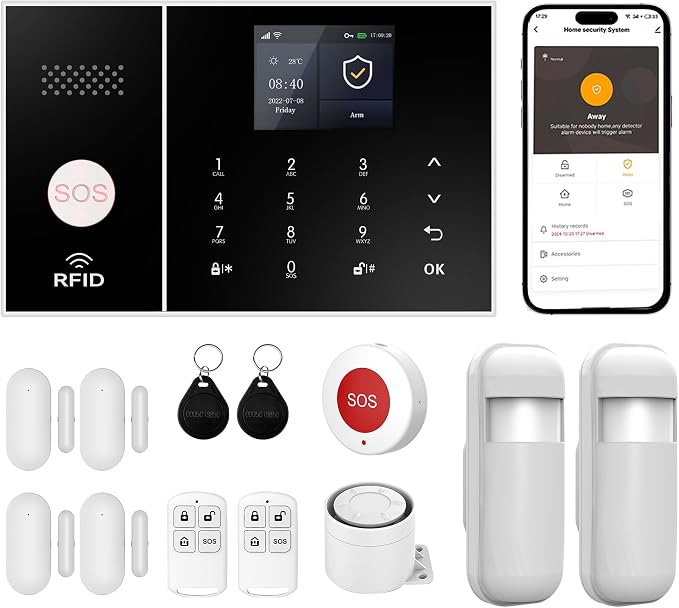XUK Wireless Home Security System, 4G/GSM/Wi-Fi Smart Alarm Kit, Compatible by Unknown
