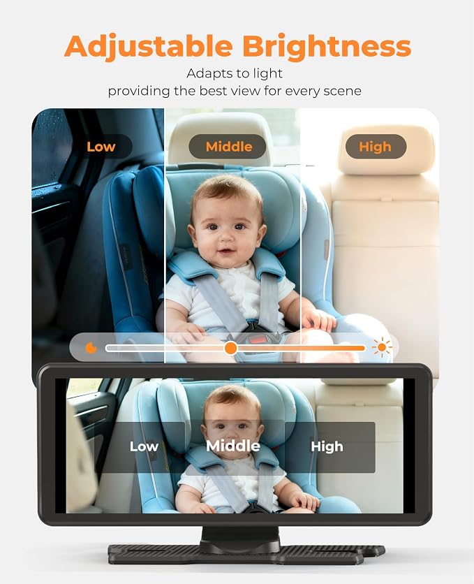 Luckview BM5PRO Dual Camera Baby Car Monitor, 7.2 Inch 1080P Split Screen - Image 7