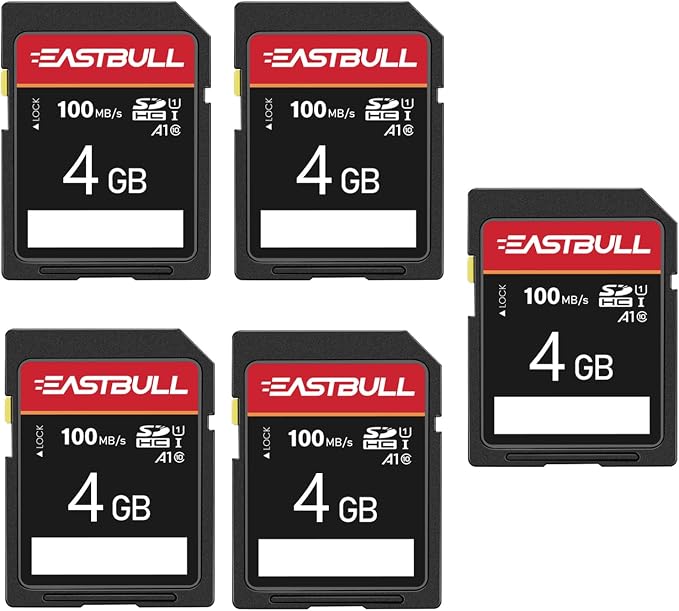 EASTBULL 5-Pack of SD Card 4GB Class 10 SD Card U1 V30 High-Speed 100MB/s Read - Image 5