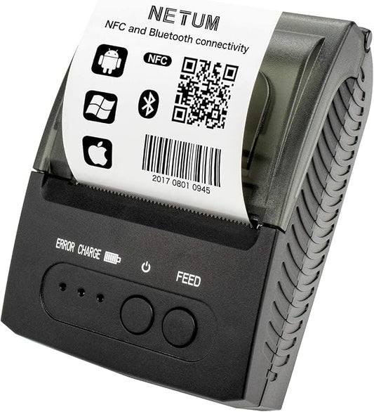 NETUM Bluetooth Receipt Printer, Portable 58mm Mini Thermal Pos Printer by NETUM