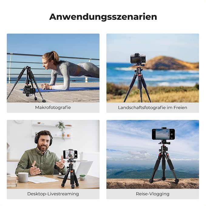 K&F CONCEPT Mini Desk Tripod, 21.6'' Compact Small Tripod - Image 8