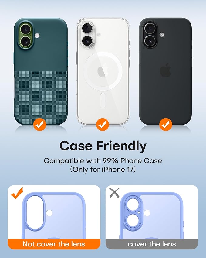 TAURI 2 Pack for iPhone 17 Camera Lens Protector, Full Coverage Military-Grade - Image 4