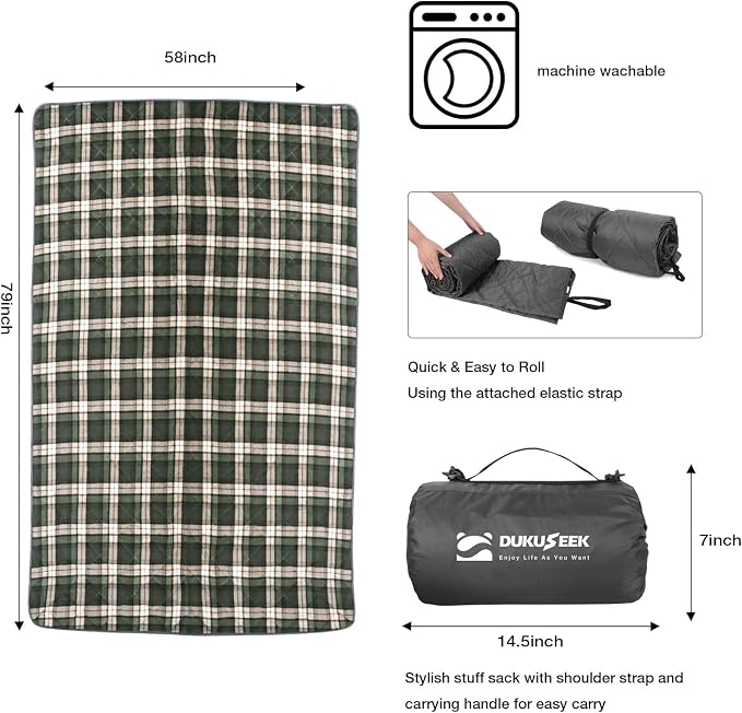 DUKUSEEK Waterproof Stadium Blanket, Hooded Outdoor Blankets Waterproof - Image 5