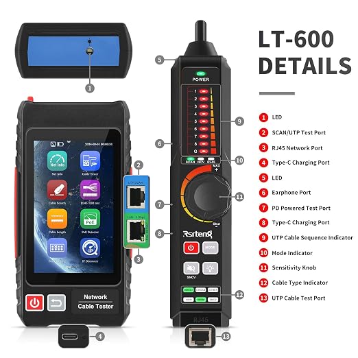 Multifunction Network Caber Tester, UTP Ethernet Cable Tester, Cable Tracer - Image 2