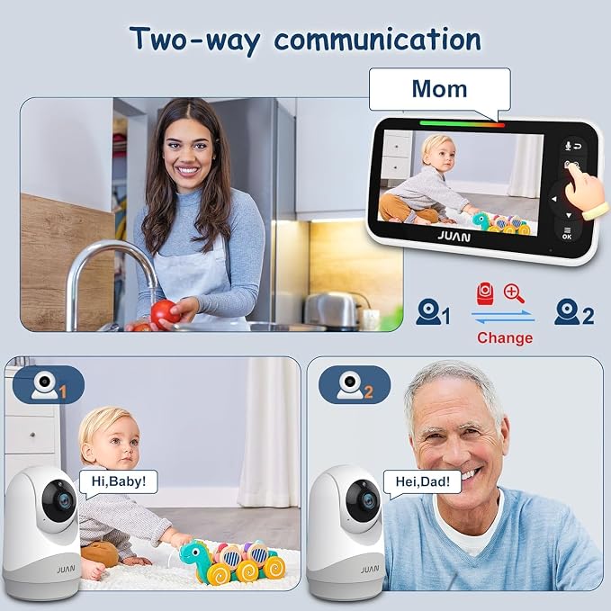 JUAN Baby Monitor with Camera and Audio, No WiFi 100% Private, 3500mAh Long - Image 2