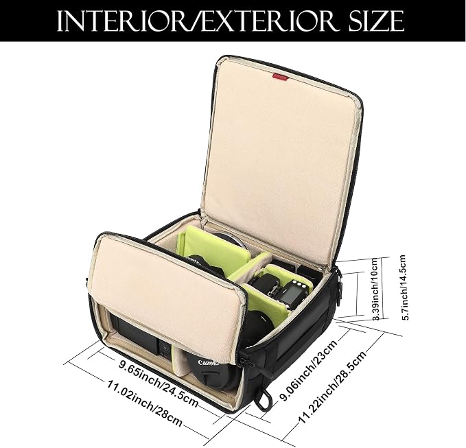 Camera Insert Bag, Shockproof &Pressure-proof Dual Opening Padded Camera Lens - Image 6