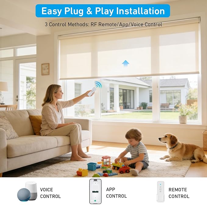 AM22 Smart Blinds Motor for 1.25" Tube, Rechargeable Tuya Zigbee Tubular Motor - Image 5