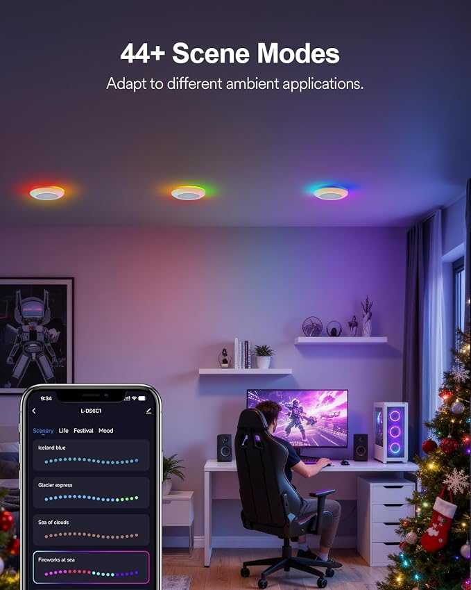 Lumary 5/6 Inch Smart Led Disk Light Pro 4Pack, Color Changing WiFi Smart - Image 7